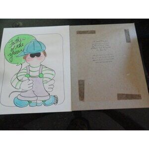 Vtg Michelle Nicole Wesley An Original Water Color "Father of the Year" Art